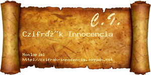 Czifrák Innocencia névjegykártya
